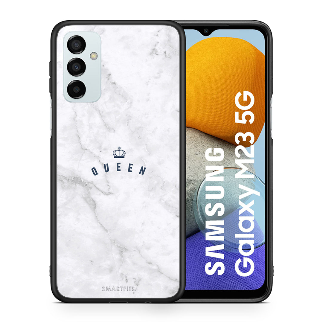 Θήκη Samsung M23 Queen Marble από τη Smartfits με σχέδιο στο πίσω μέρος και μαύρο περίβλημα | Samsung M23 Queen Marble case with colorful back and black bezels