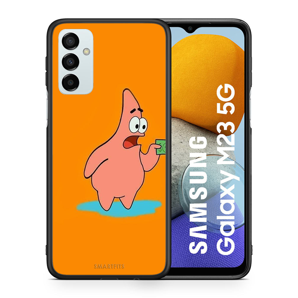 Θήκη Αγίου Βαλεντίνου Samsung M23 No Money 1 από τη Smartfits με σχέδιο στο πίσω μέρος και μαύρο περίβλημα | Samsung M23 No Money 1 case with colorful back and black bezels