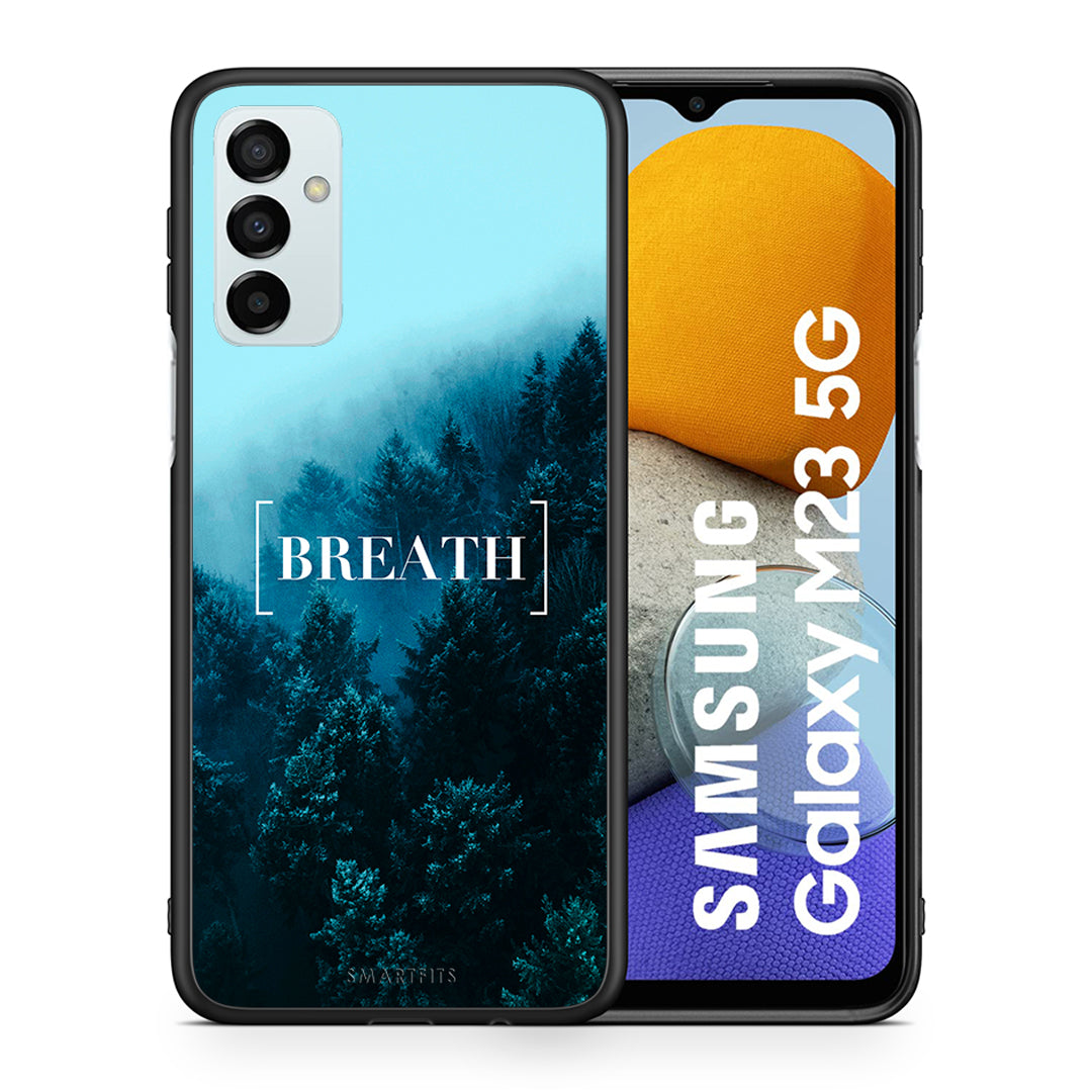 Θήκη Samsung M23 Breath Quote από τη Smartfits με σχέδιο στο πίσω μέρος και μαύρο περίβλημα | Samsung M23 Breath Quote case with colorful back and black bezels