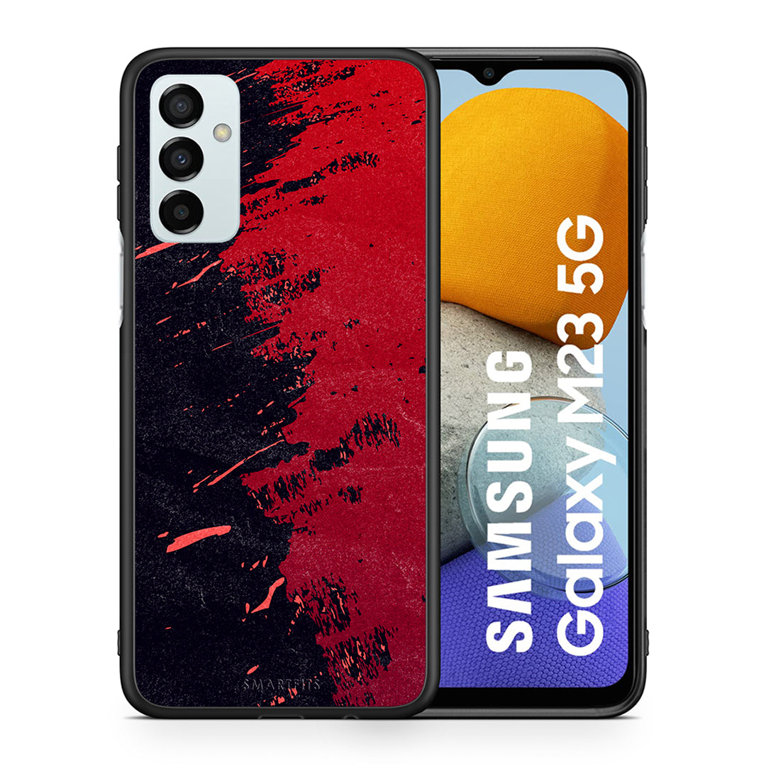 Θήκη Αγίου Βαλεντίνου Samsung M23 Red Paint από τη Smartfits με σχέδιο στο πίσω μέρος και μαύρο περίβλημα | Samsung M23 Red Paint case with colorful back and black bezels