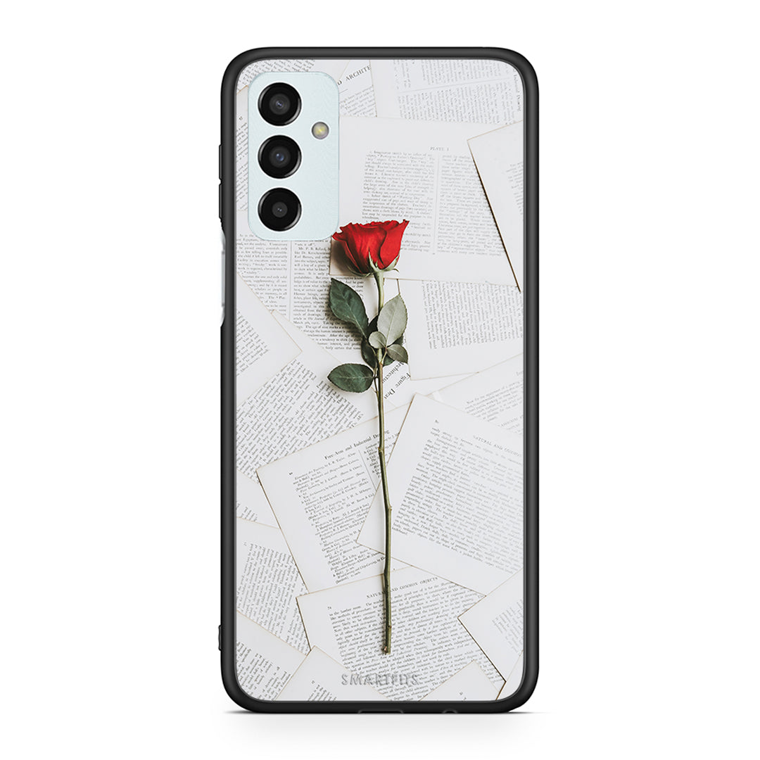Samsung M23 Red Rose θήκη από τη Smartfits με σχέδιο στο πίσω μέρος και μαύρο περίβλημα | Smartphone case with colorful back and black bezels by Smartfits