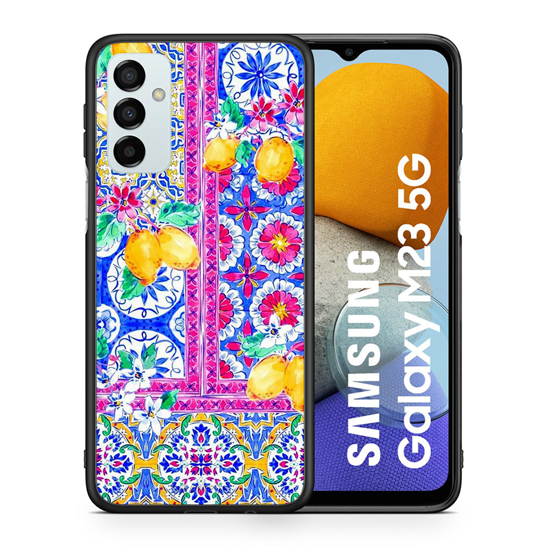Θήκη Samsung M23 Retro Spring από τη Smartfits με σχέδιο στο πίσω μέρος και μαύρο περίβλημα | Samsung M23 Retro Spring case with colorful back and black bezels