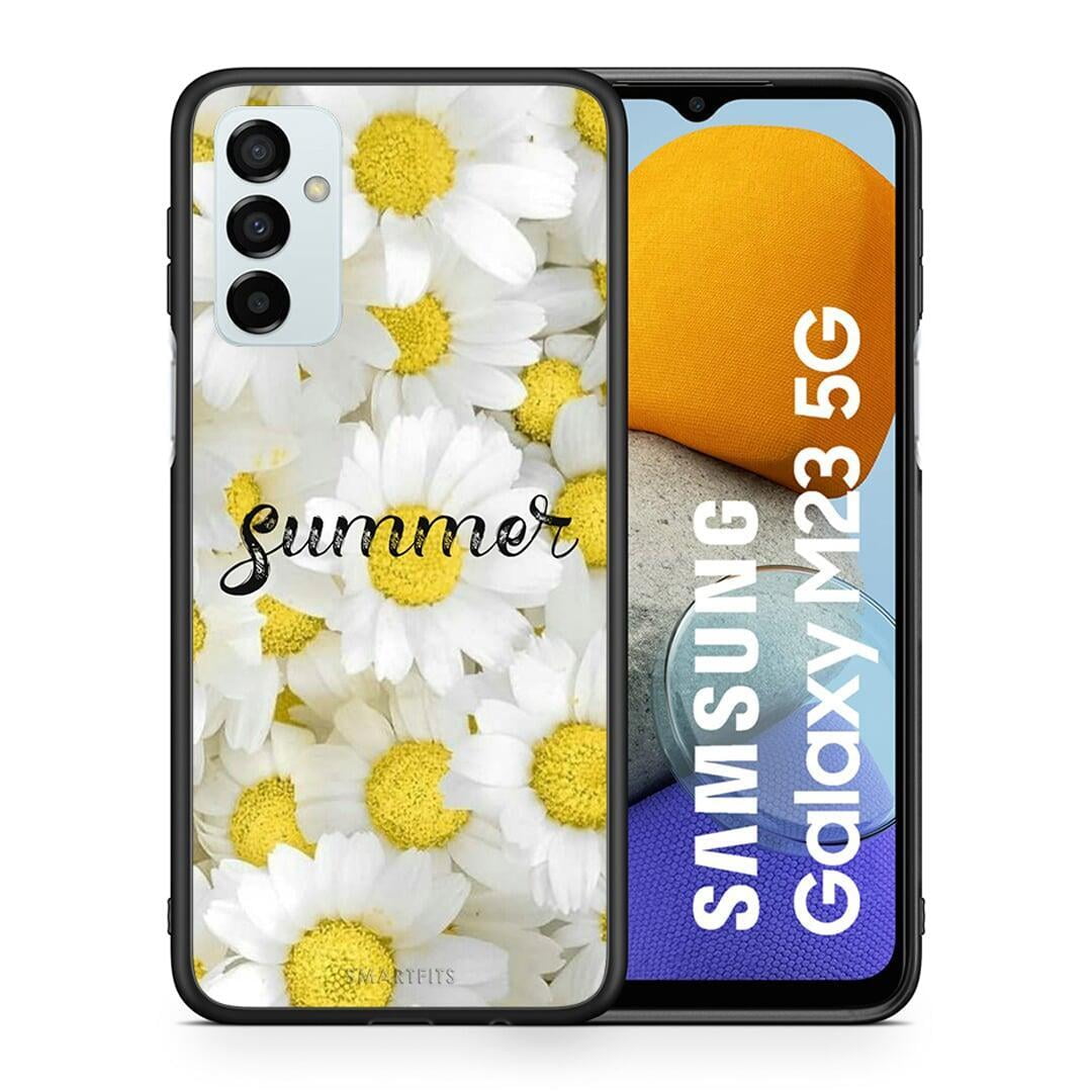 Θήκη Samsung M23 Summer Daisies από τη Smartfits με σχέδιο στο πίσω μέρος και μαύρο περίβλημα | Samsung M23 Summer Daisies case with colorful back and black bezels