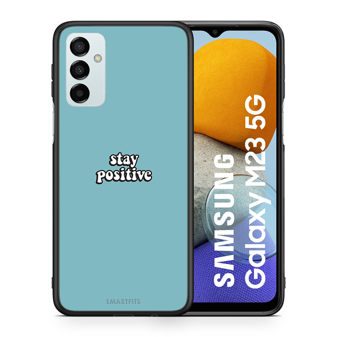 Θήκη Samsung M23 Positive Text από τη Smartfits με σχέδιο στο πίσω μέρος και μαύρο περίβλημα | Samsung M23 Positive Text case with colorful back and black bezels