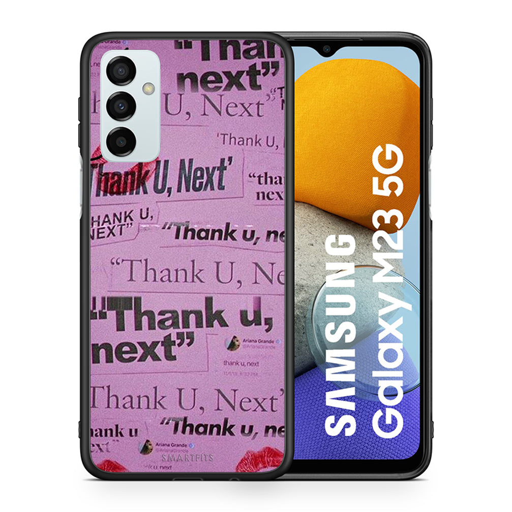 Θήκη Αγίου Βαλεντίνου Samsung M23 Thank You Next από τη Smartfits με σχέδιο στο πίσω μέρος και μαύρο περίβλημα | Samsung M23 Thank You Next case with colorful back and black bezels