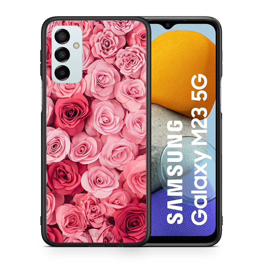 Θήκη Samsung M23 RoseGarden Valentine από τη Smartfits με σχέδιο στο πίσω μέρος και μαύρο περίβλημα | Samsung M23 RoseGarden Valentine case with colorful back and black bezels