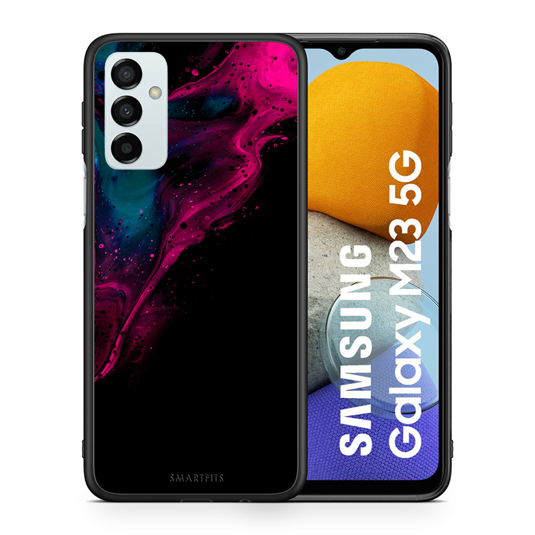 Θήκη Samsung M23 Pink Black Watercolor από τη Smartfits με σχέδιο στο πίσω μέρος και μαύρο περίβλημα | Samsung M23 Pink Black Watercolor case with colorful back and black bezels