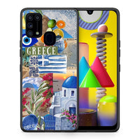 Thumbnail for Θήκη Samsung M31 All Greek από τη Smartfits με σχέδιο στο πίσω μέρος και μαύρο περίβλημα | Samsung M31 All Greek case with colorful back and black bezels