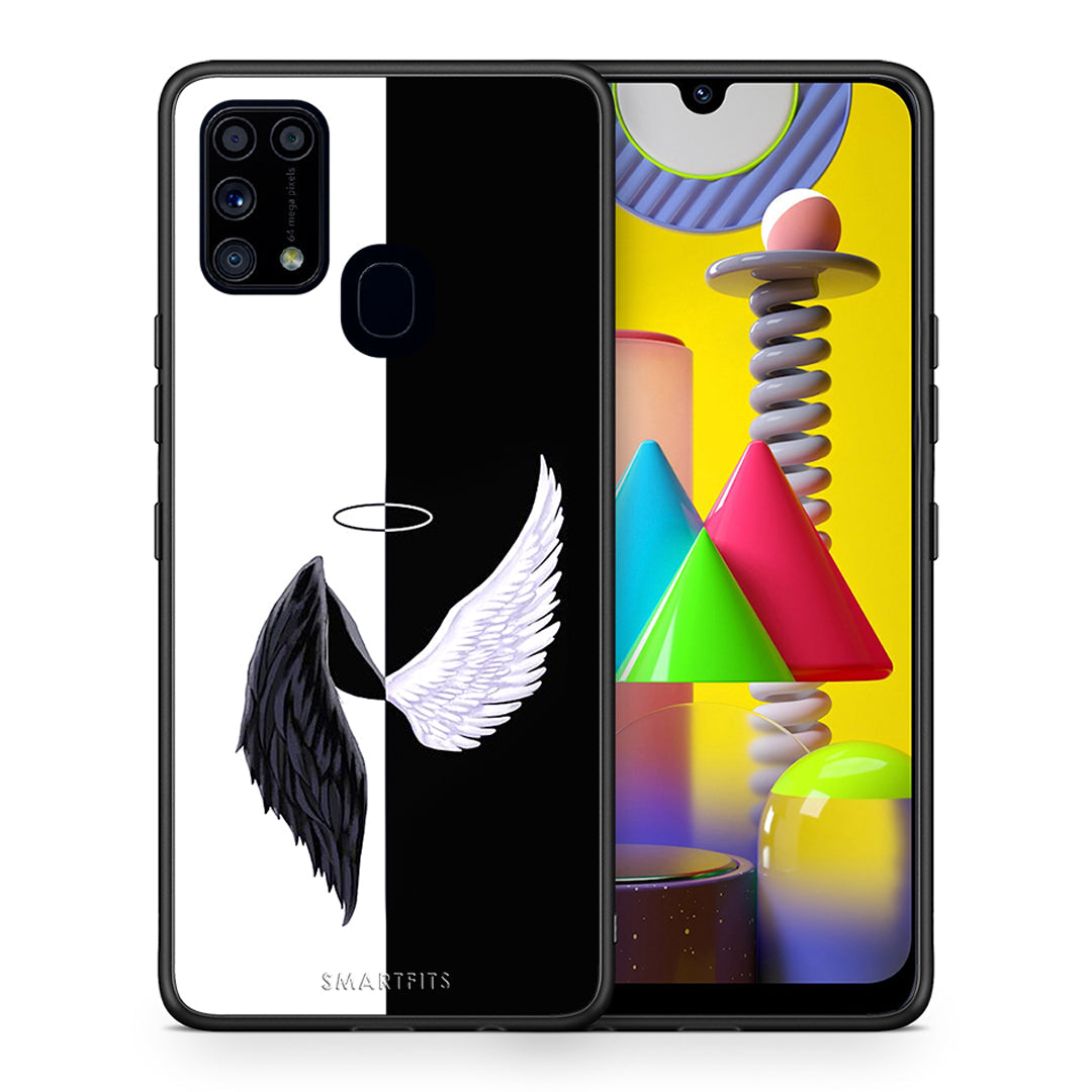 Θήκη Samsung M31 Angels Demons από τη Smartfits με σχέδιο στο πίσω μέρος και μαύρο περίβλημα | Samsung M31 Angels Demons case with colorful back and black bezels