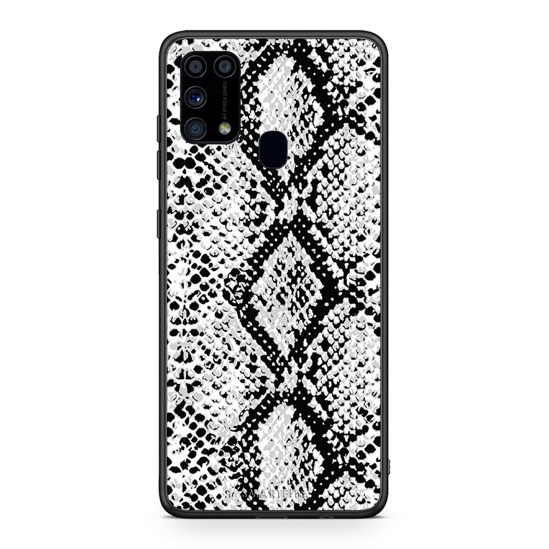 24 - Samsung M31 White Snake Animal case, cover, bumper