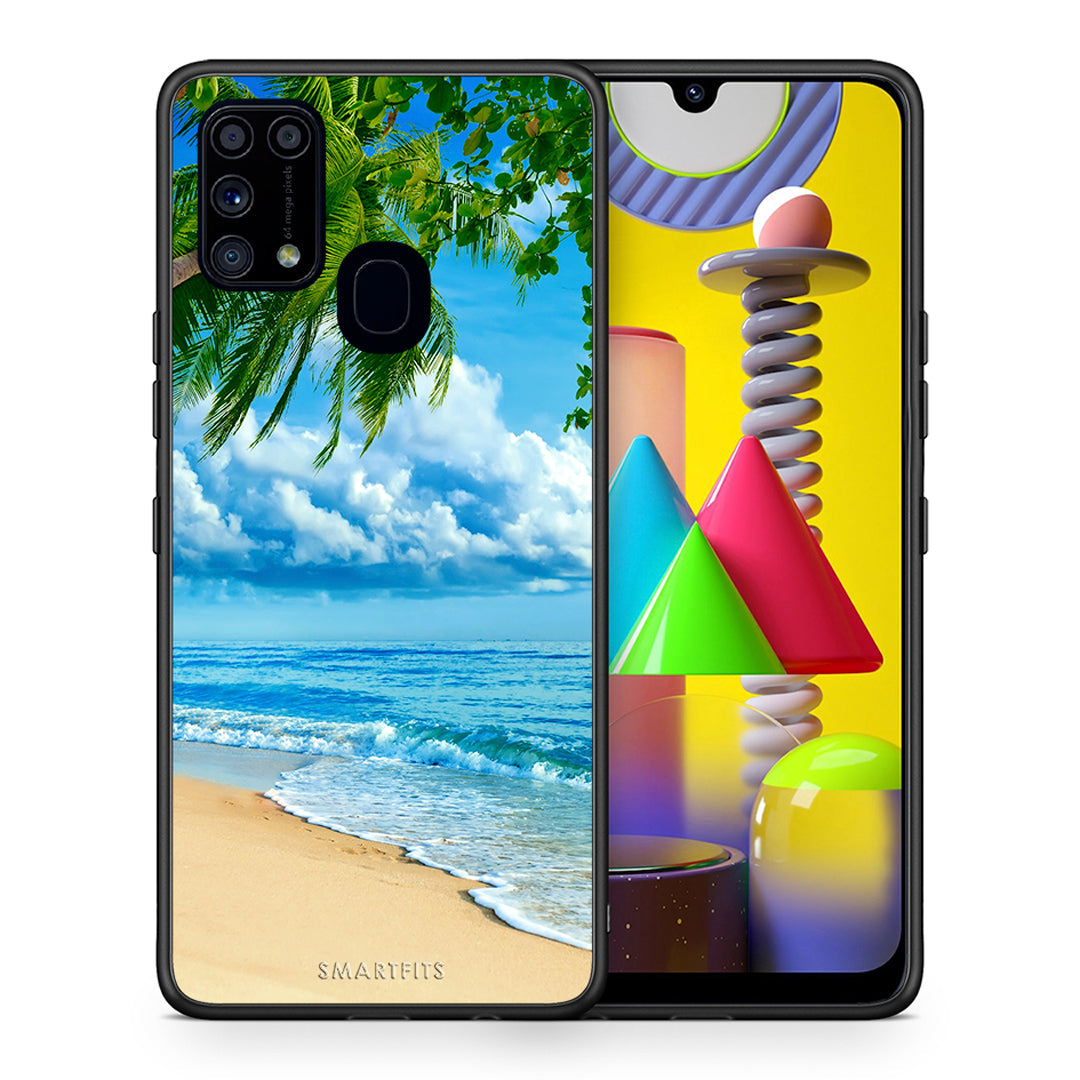 Θήκη Samsung M31 Beautiful Beach από τη Smartfits με σχέδιο στο πίσω μέρος και μαύρο περίβλημα | Samsung M31 Beautiful Beach case with colorful back and black bezels