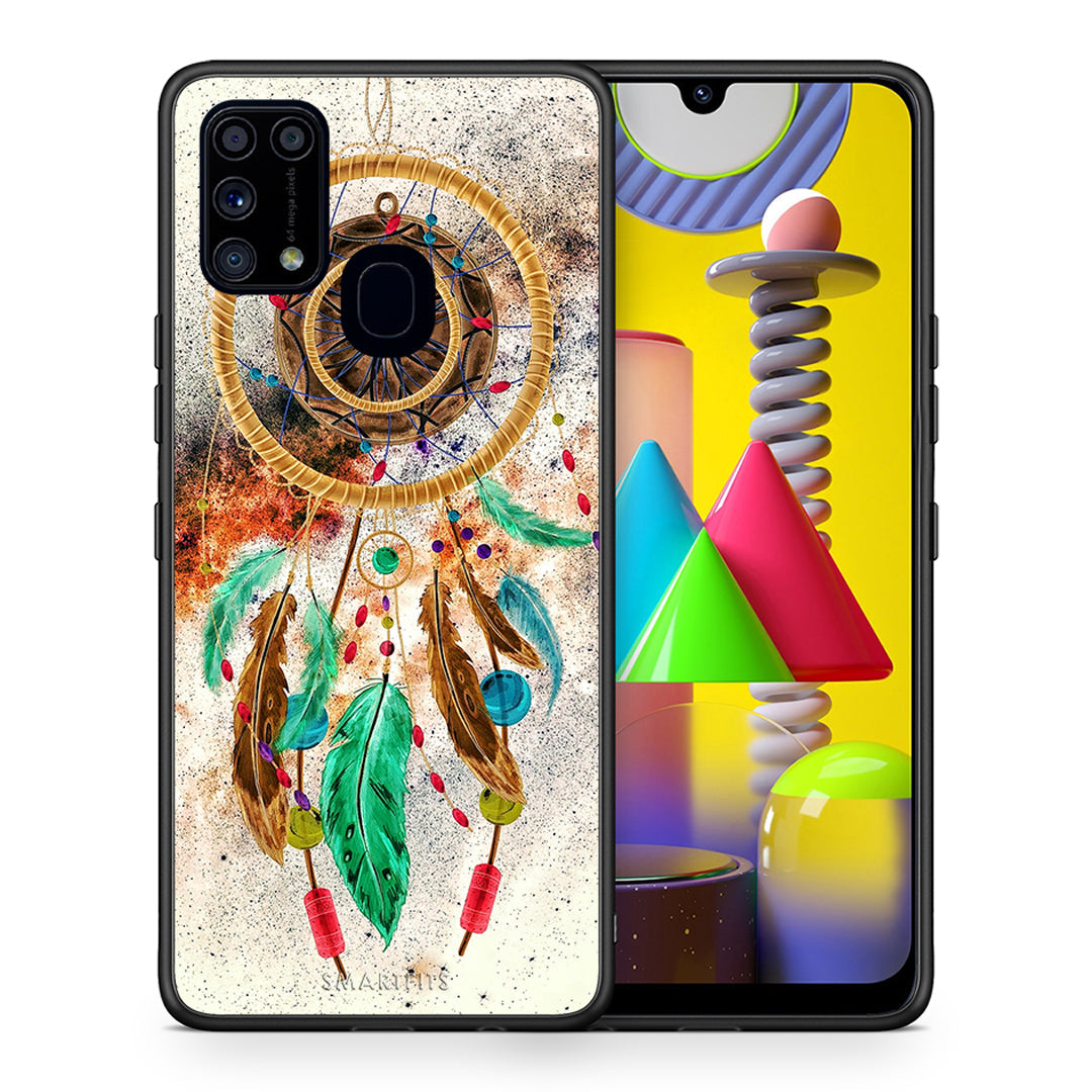 Θήκη Samsung M31 DreamCatcher Boho από τη Smartfits με σχέδιο στο πίσω μέρος και μαύρο περίβλημα | Samsung M31 DreamCatcher Boho case with colorful back and black bezels