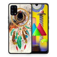 Thumbnail for Θήκη Samsung M31 DreamCatcher Boho από τη Smartfits με σχέδιο στο πίσω μέρος και μαύρο περίβλημα | Samsung M31 DreamCatcher Boho case with colorful back and black bezels