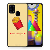 Thumbnail for Θήκη Αγίου Βαλεντίνου Samsung M31 Fries Before Guys από τη Smartfits με σχέδιο στο πίσω μέρος και μαύρο περίβλημα | Samsung M31 Fries Before Guys case with colorful back and black bezels