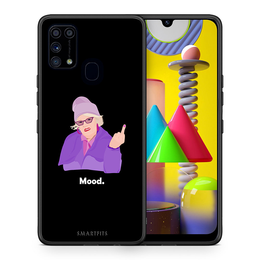 Θήκη Samsung M31 Grandma Mood Black από τη Smartfits με σχέδιο στο πίσω μέρος και μαύρο περίβλημα | Samsung M31 Grandma Mood Black case with colorful back and black bezels