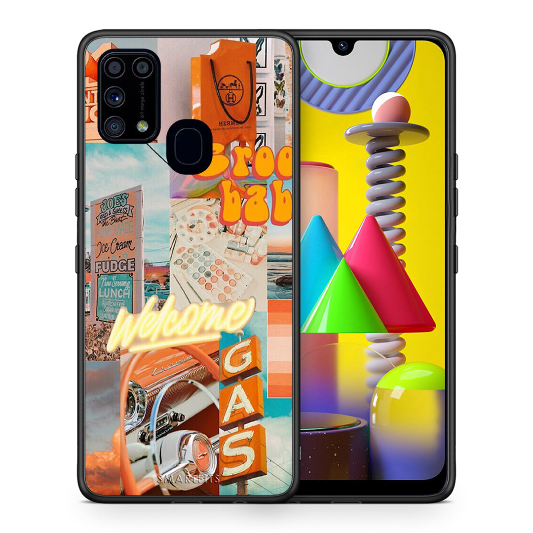 Θήκη Αγίου Βαλεντίνου Samsung M31 Groovy Babe από τη Smartfits με σχέδιο στο πίσω μέρος και μαύρο περίβλημα | Samsung M31 Groovy Babe case with colorful back and black bezels