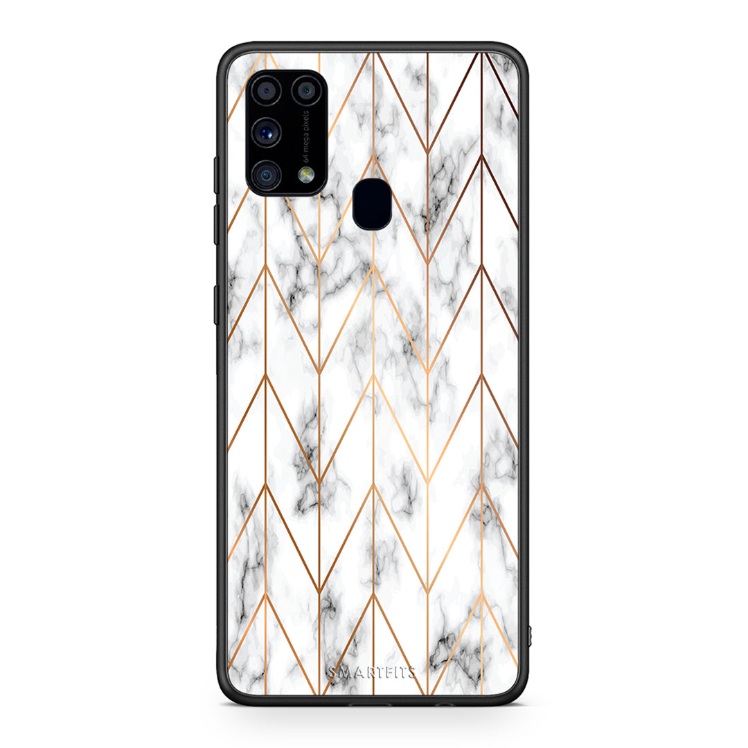 44 - Samsung M31 Gold Geometric Marble case, cover, bumper