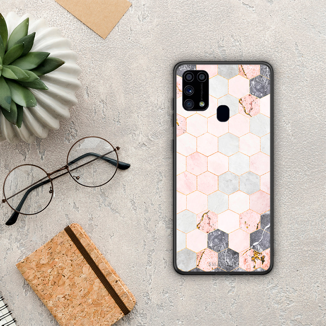 Marble Hexagon Pink - Samsung Galaxy M31 case