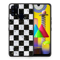 Thumbnail for Θήκη Samsung M31 Square Geometric Marble από τη Smartfits με σχέδιο στο πίσω μέρος και μαύρο περίβλημα | Samsung M31 Square Geometric Marble case with colorful back and black bezels