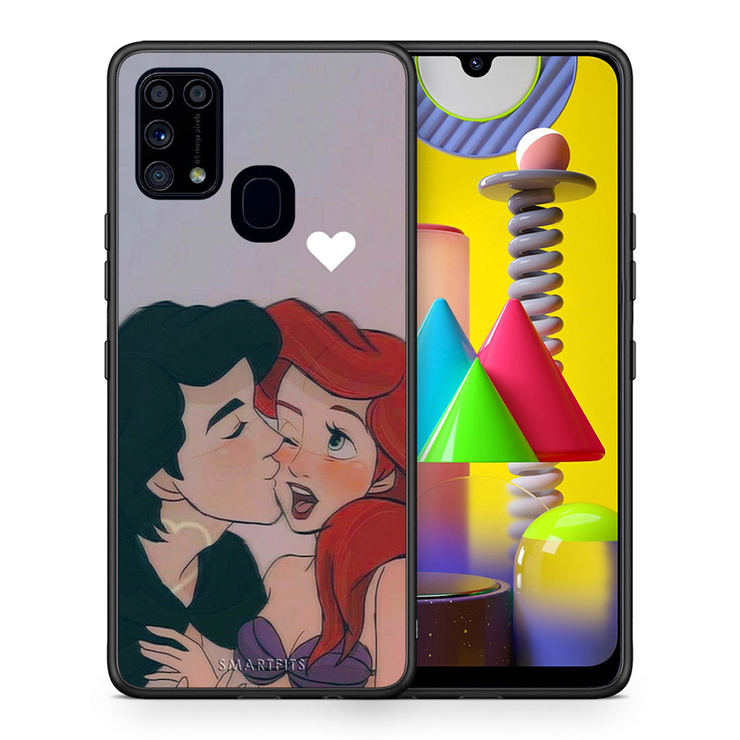 Θήκη Αγίου Βαλεντίνου Samsung M31 Mermaid Love από τη Smartfits με σχέδιο στο πίσω μέρος και μαύρο περίβλημα | Samsung M31 Mermaid Love case with colorful back and black bezels