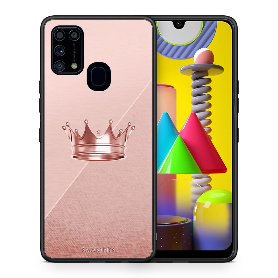 Θήκη Samsung M31 Crown Minimal από τη Smartfits με σχέδιο στο πίσω μέρος και μαύρο περίβλημα | Samsung M31 Crown Minimal case with colorful back and black bezels