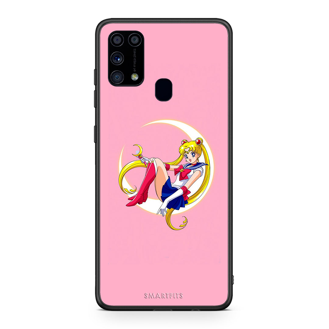 Samsung M31 Moon Girl θήκη από τη Smartfits με σχέδιο στο πίσω μέρος και μαύρο περίβλημα | Smartphone case with colorful back and black bezels by Smartfits