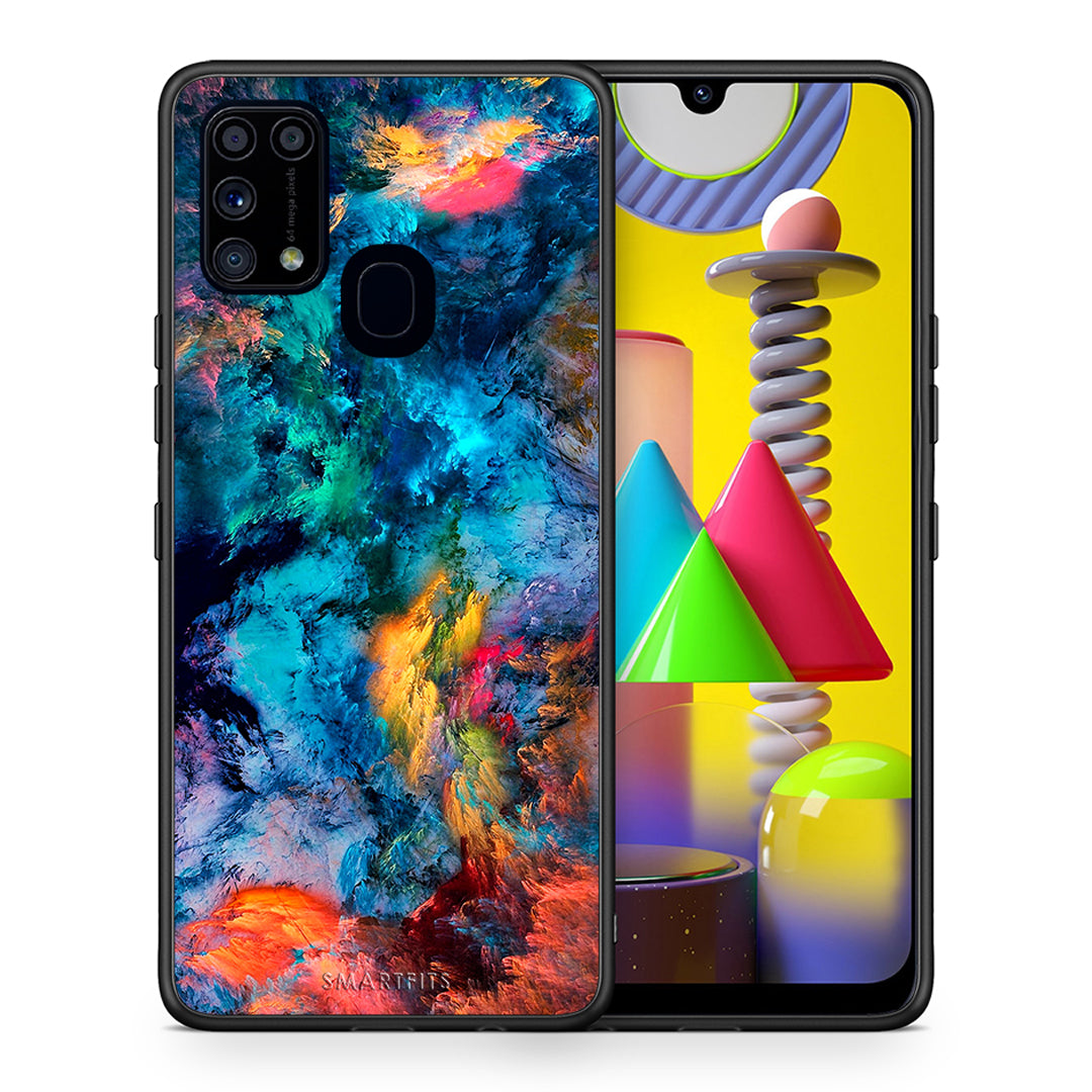 Θήκη Samsung M31 Crayola Paint από τη Smartfits με σχέδιο στο πίσω μέρος και μαύρο περίβλημα | Samsung M31 Crayola Paint case with colorful back and black bezels