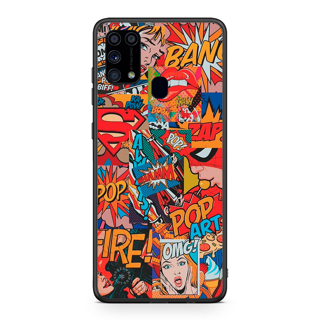 Samsung M31 PopArt OMG θήκη από τη Smartfits με σχέδιο στο πίσω μέρος και μαύρο περίβλημα | Smartphone case with colorful back and black bezels by Smartfits