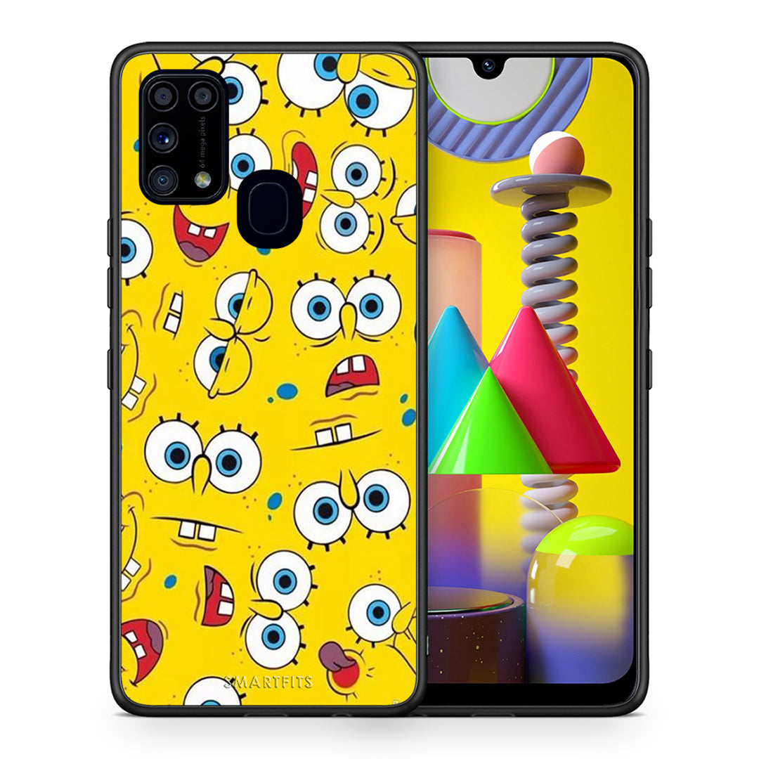 Θήκη Samsung M31 Sponge PopArt από τη Smartfits με σχέδιο στο πίσω μέρος και μαύρο περίβλημα | Samsung M31 Sponge PopArt case with colorful back and black bezels