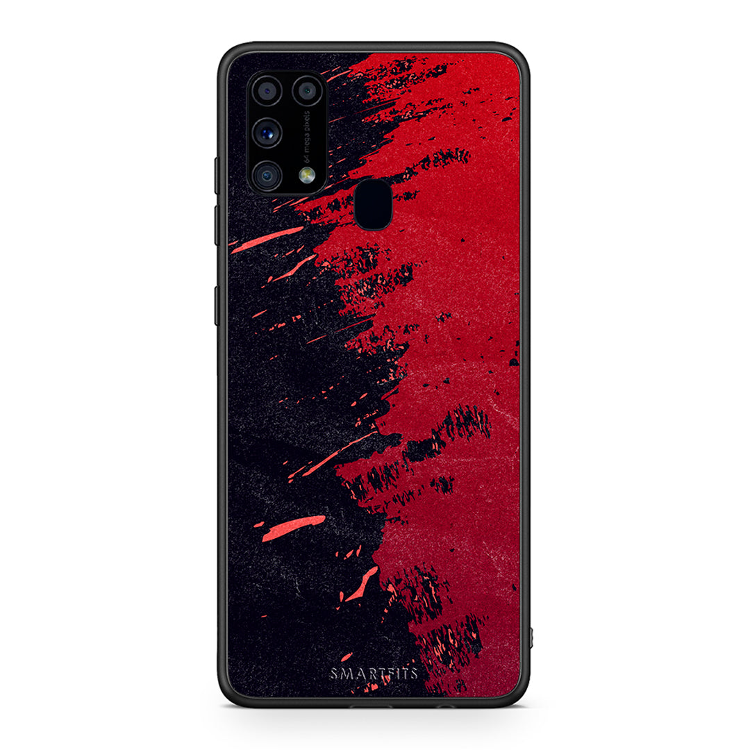 Samsung M31 Red Paint Θήκη Αγίου Βαλεντίνου από τη Smartfits με σχέδιο στο πίσω μέρος και μαύρο περίβλημα | Smartphone case with colorful back and black bezels by Smartfits