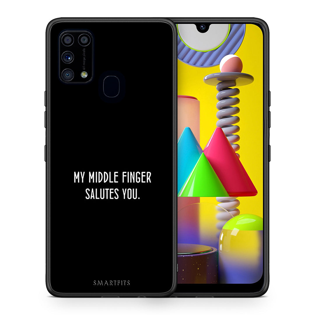 Θήκη Samsung M31 Salute από τη Smartfits με σχέδιο στο πίσω μέρος και μαύρο περίβλημα | Samsung M31 Salute case with colorful back and black bezels