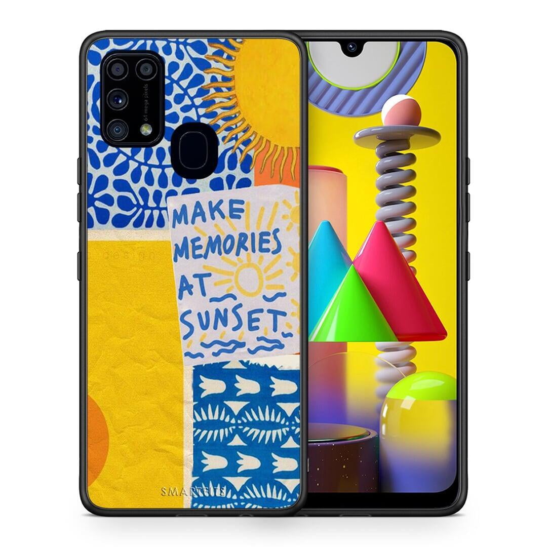 Θήκη Samsung M31 Sunset Memories από τη Smartfits με σχέδιο στο πίσω μέρος και μαύρο περίβλημα | Samsung M31 Sunset Memories case with colorful back and black bezels