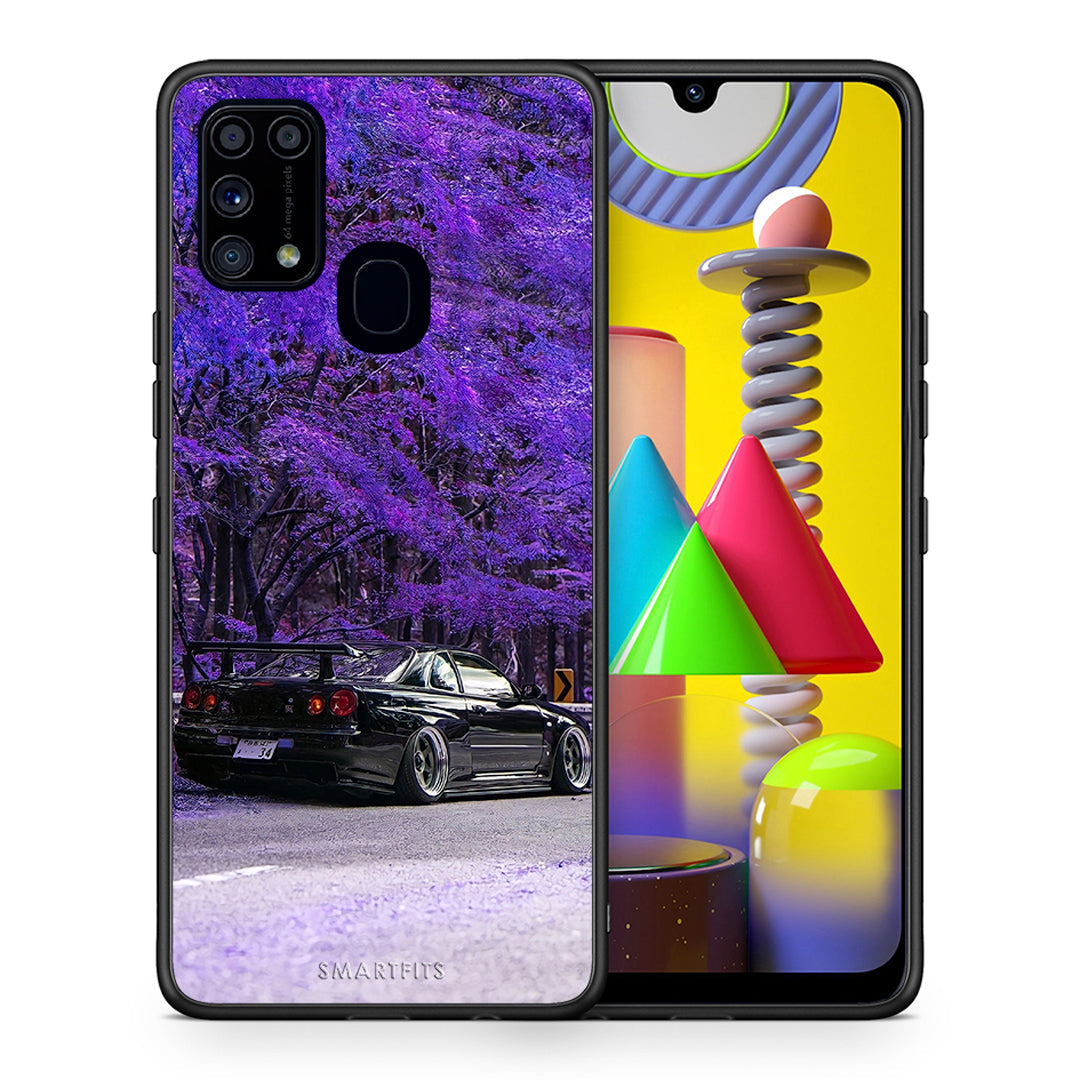 Θήκη Αγίου Βαλεντίνου Samsung M31 Super Car από τη Smartfits με σχέδιο στο πίσω μέρος και μαύρο περίβλημα | Samsung M31 Super Car case with colorful back and black bezels