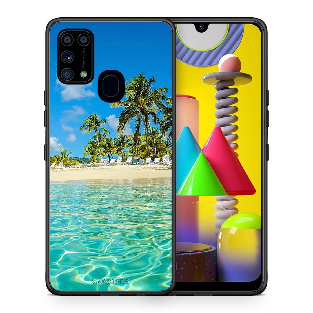 Θήκη Samsung M31 Tropical Vibes από τη Smartfits με σχέδιο στο πίσω μέρος και μαύρο περίβλημα | Samsung M31 Tropical Vibes case with colorful back and black bezels