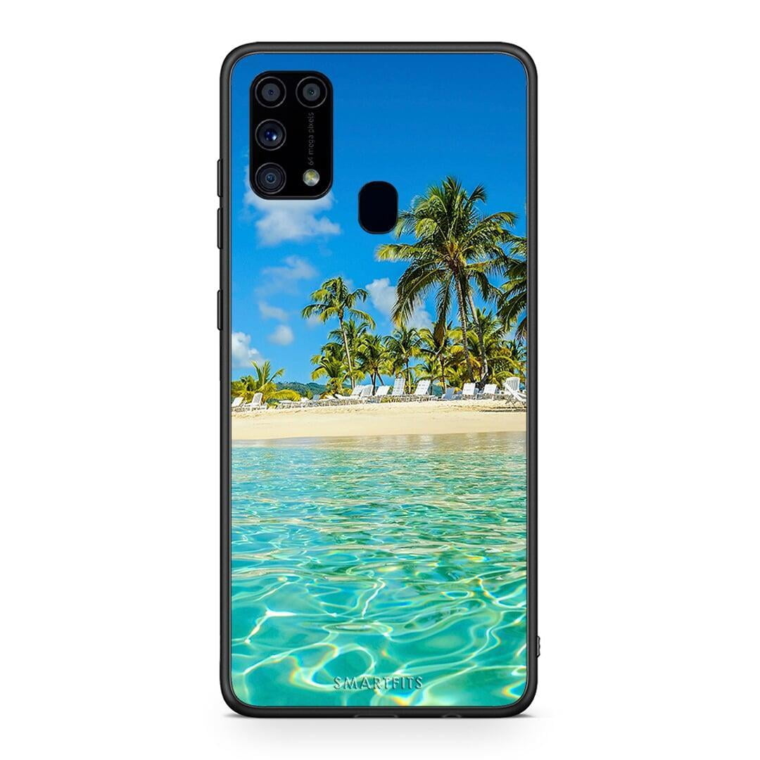 Samsung M31 Tropical Vibes Θήκη από τη Smartfits με σχέδιο στο πίσω μέρος και μαύρο περίβλημα | Smartphone case with colorful back and black bezels by Smartfits