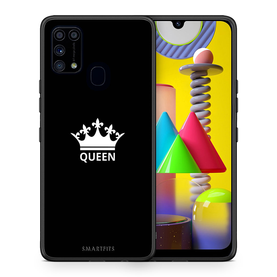 Θήκη Samsung M31 Queen Valentine από τη Smartfits με σχέδιο στο πίσω μέρος και μαύρο περίβλημα | Samsung M31 Queen Valentine case with colorful back and black bezels