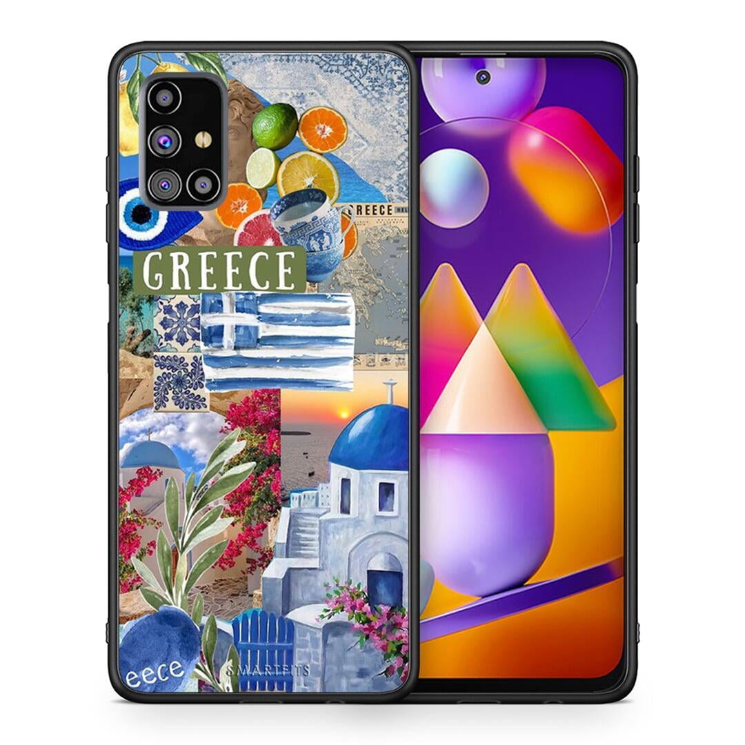 Θήκη Samsung M31s All Greek από τη Smartfits με σχέδιο στο πίσω μέρος και μαύρο περίβλημα | Samsung M31s All Greek case with colorful back and black bezels