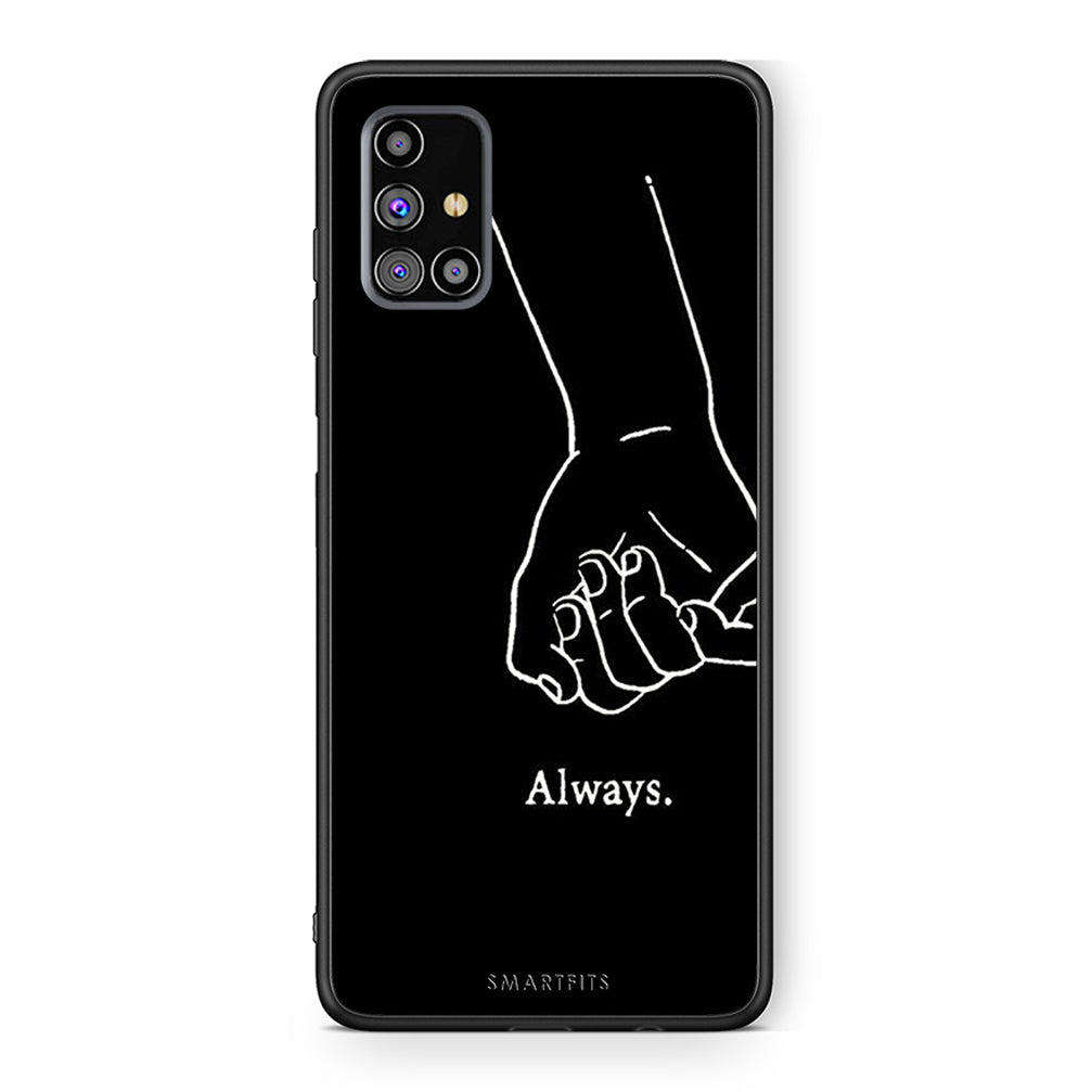 Samsung M31s Always & Forever 1 Θήκη Αγίου Βαλεντίνου από τη Smartfits με σχέδιο στο πίσω μέρος και μαύρο περίβλημα | Smartphone case with colorful back and black bezels by Smartfits