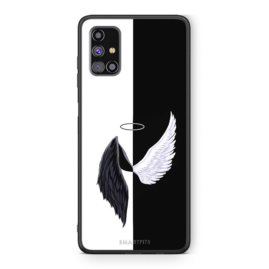 Samsung M31s Angels Demons θήκη από τη Smartfits με σχέδιο στο πίσω μέρος και μαύρο περίβλημα | Smartphone case with colorful back and black bezels by Smartfits