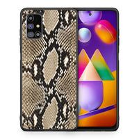Thumbnail for Θήκη Samsung M31s Fashion Snake Animal από τη Smartfits με σχέδιο στο πίσω μέρος και μαύρο περίβλημα | Samsung M31s Fashion Snake Animal case with colorful back and black bezels