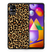 Thumbnail for Θήκη Samsung M31s Leopard Animal από τη Smartfits με σχέδιο στο πίσω μέρος και μαύρο περίβλημα | Samsung M31s Leopard Animal case with colorful back and black bezels