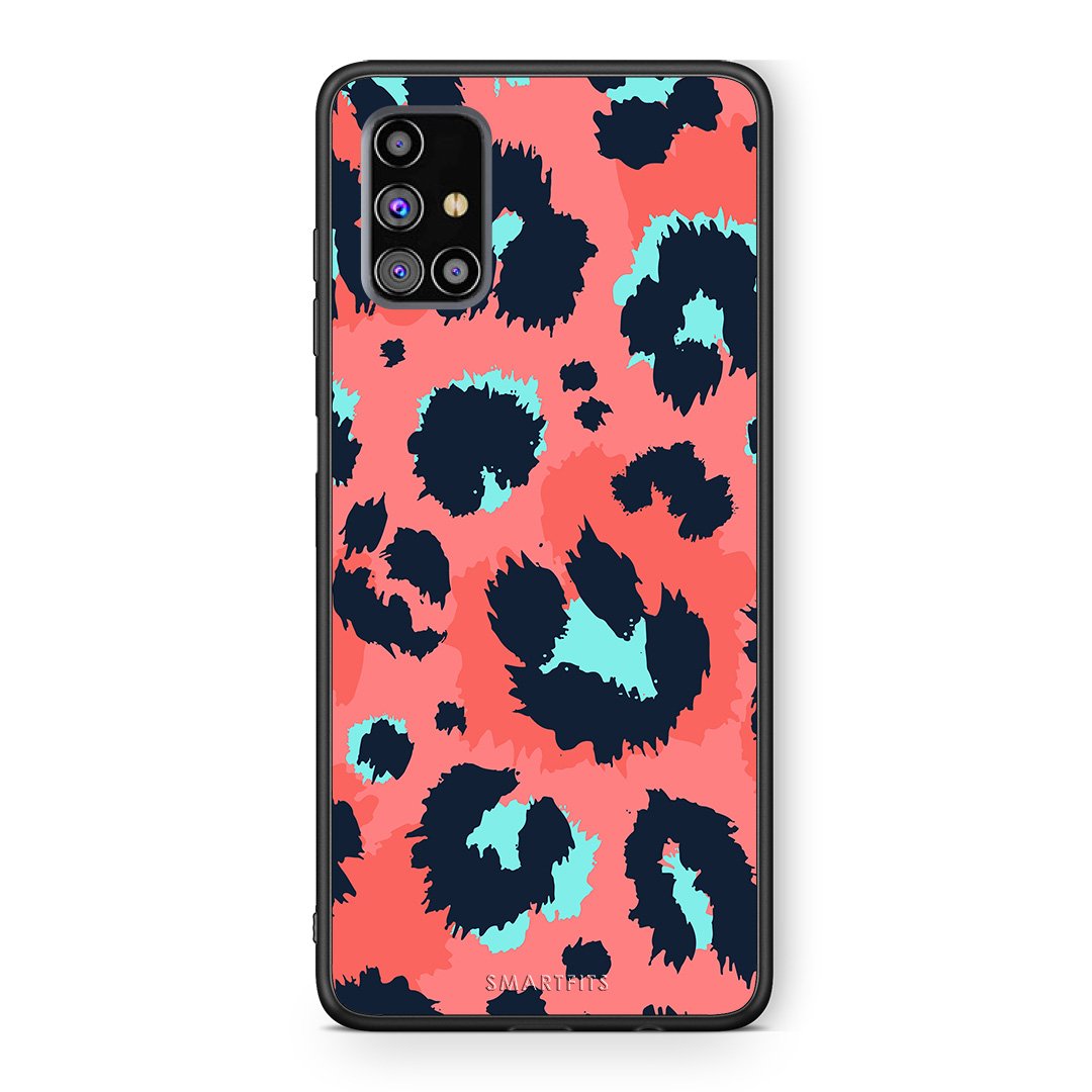 22 - Samsung M31s  Pink Leopard Animal case, cover, bumper
