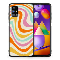 Thumbnail for Θήκη Samsung M31s Colourful Waves από τη Smartfits με σχέδιο στο πίσω μέρος και μαύρο περίβλημα | Samsung M31s Colourful Waves case with colorful back and black bezels