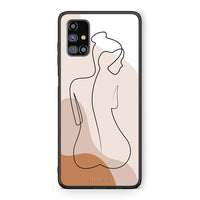 Thumbnail for Samsung M31s LineArt Woman θήκη από τη Smartfits με σχέδιο στο πίσω μέρος και μαύρο περίβλημα | Smartphone case with colorful back and black bezels by Smartfits