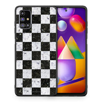 Thumbnail for Θήκη Samsung M31s Square Geometric Marble από τη Smartfits με σχέδιο στο πίσω μέρος και μαύρο περίβλημα | Samsung M31s Square Geometric Marble case with colorful back and black bezels
