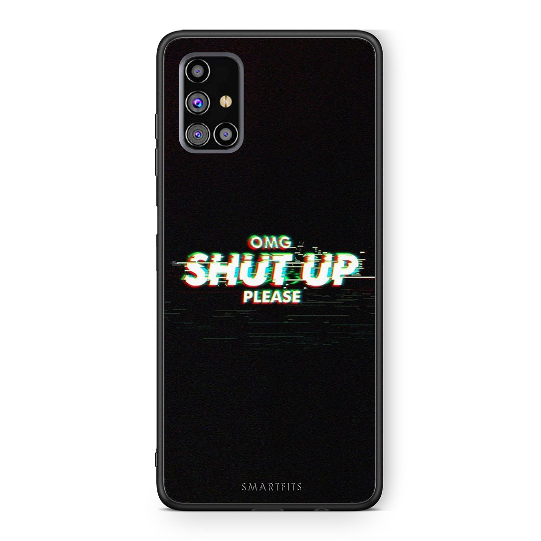 Samsung M31s OMG ShutUp θήκη από τη Smartfits με σχέδιο στο πίσω μέρος και μαύρο περίβλημα | Smartphone case with colorful back and black bezels by Smartfits