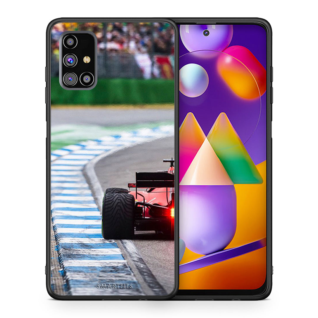 Θήκη Samsung M31s Racing Vibes από τη Smartfits με σχέδιο στο πίσω μέρος και μαύρο περίβλημα | Samsung M31s Racing Vibes case with colorful back and black bezels