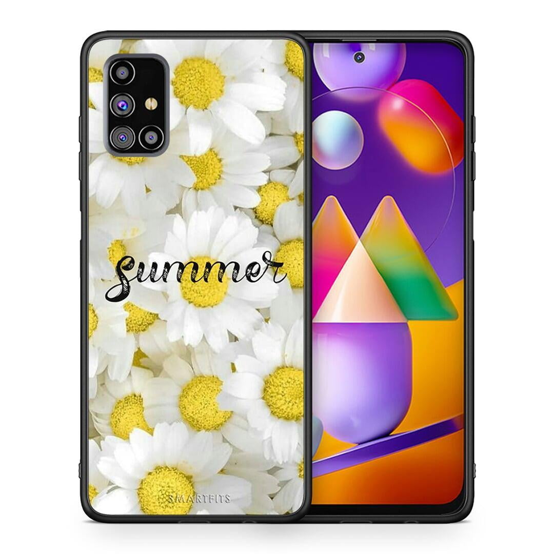 Θήκη Samsung M31s Summer Daisies από τη Smartfits με σχέδιο στο πίσω μέρος και μαύρο περίβλημα | Samsung M31s Summer Daisies case with colorful back and black bezels