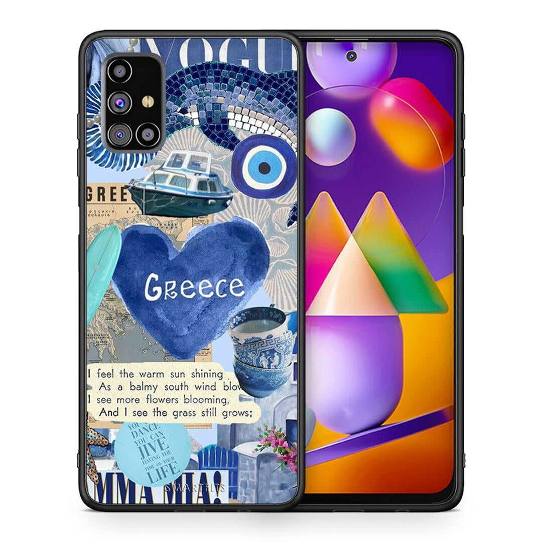 Θήκη Samsung M31s Summer In Greece από τη Smartfits με σχέδιο στο πίσω μέρος και μαύρο περίβλημα | Samsung M31s Summer In Greece case with colorful back and black bezels