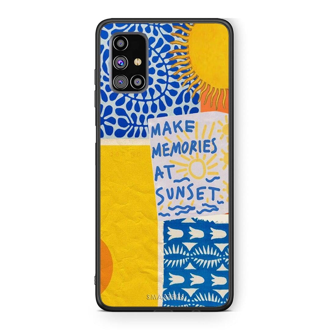 Samsung M31s Sunset Memories Θήκη από τη Smartfits με σχέδιο στο πίσω μέρος και μαύρο περίβλημα | Smartphone case with colorful back and black bezels by Smartfits